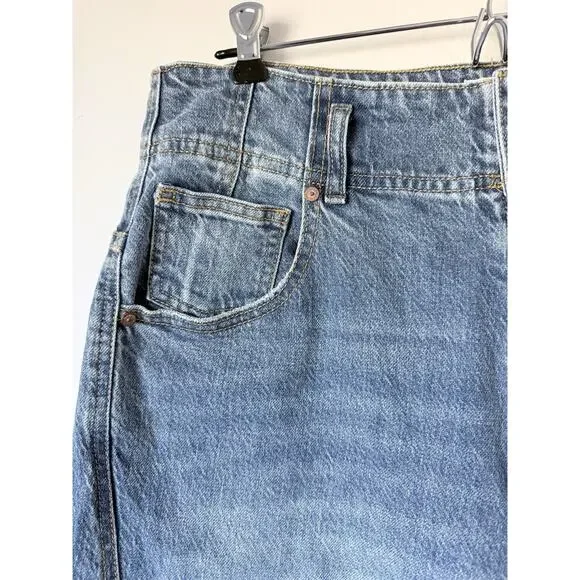 Habitual Blue Jeans Size 12/31 Women’s Whide Leg Cargo 35x31 Denim Relaxed - Picture 3 of 9
